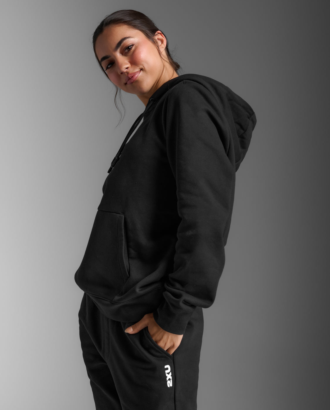 2xu-aspire-pullover-hoodie-donna-nero-felpa-cappuccio image 4