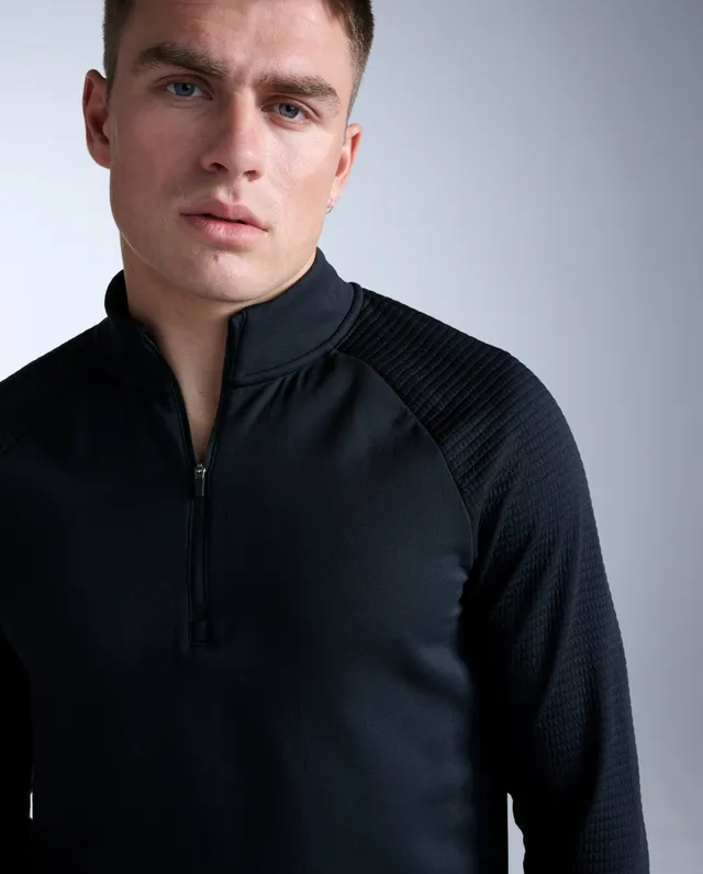 2xu-ignition-haptic-1-4-zip-felpa-running-uomo-nera-slim image 1
