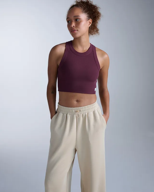 2xu-fluid-tencel-ribbed-crop-tank-bordeaux image 1