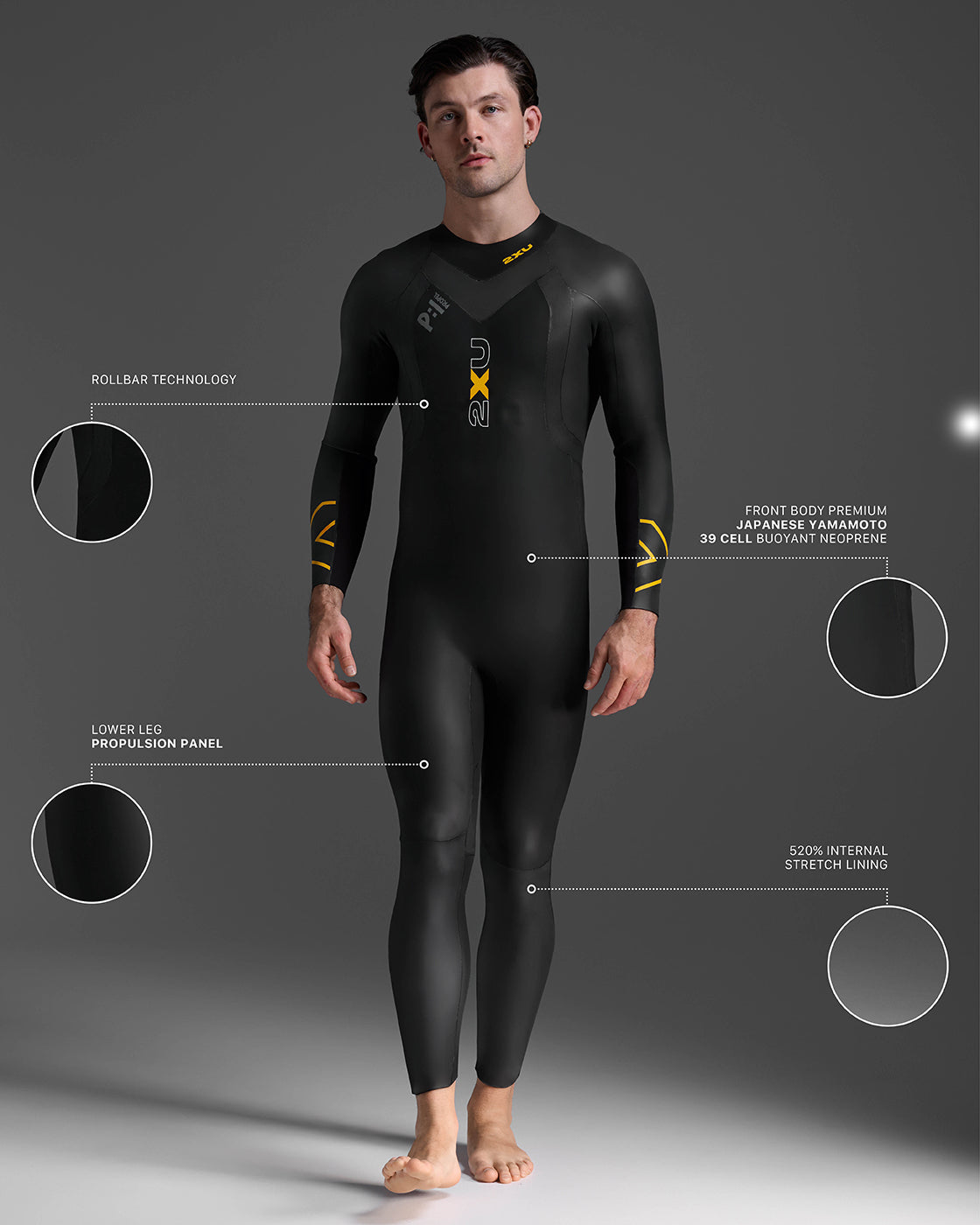 2xu-propel-1-wetsuit-muta-triathlon-nuoto-nero-oro image 3