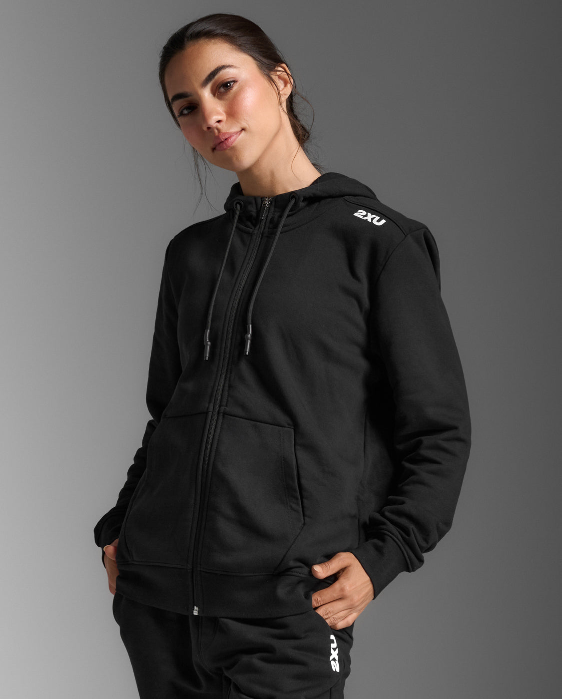 2xu-aspire-full-zip-hoodie-felpa-donna-nero image 4