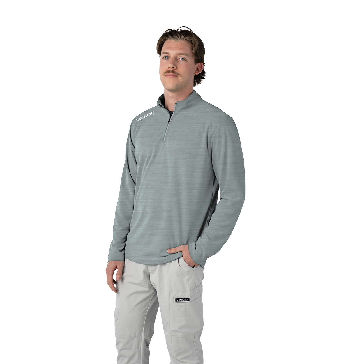 bauer-team-perf-felpa-quarter-zip-senior-con-inserti-riflettenti image 1
