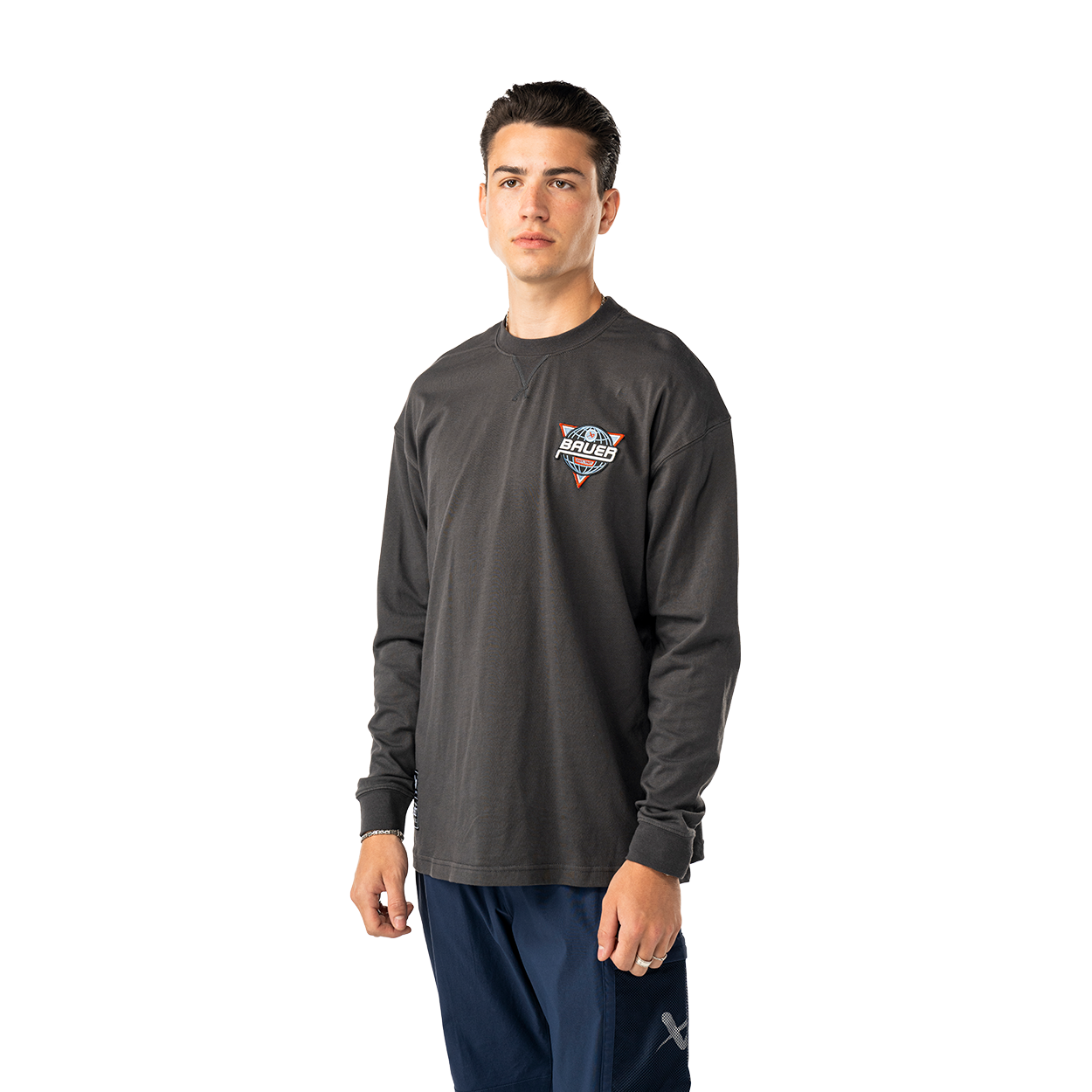 bauer-long-sleeve-retro-tee-maglia-manica-lunga-uomo-hockey image 3
