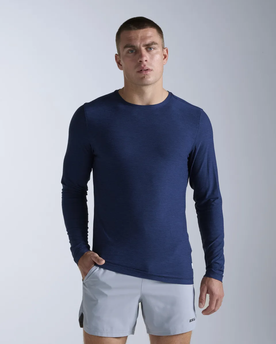 2xu-signature-long-sleeve-maglia-manica-lunga-training-uomo-blu image 1
