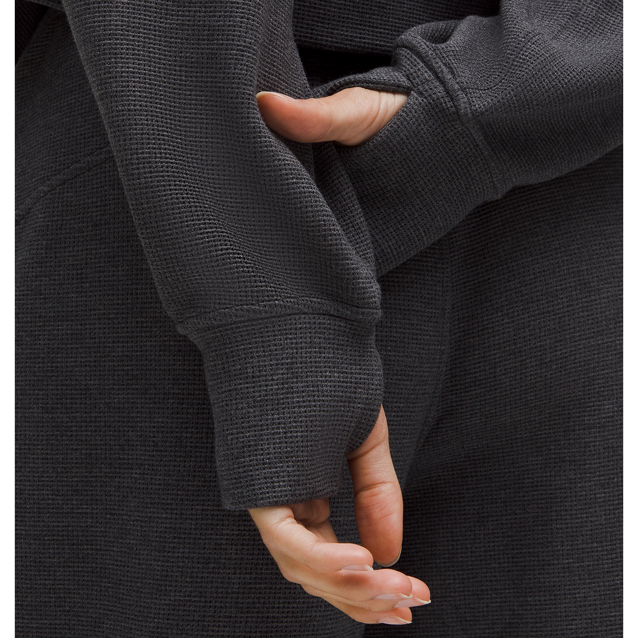 bauer-x-lululemon-scuba-felpa-donna-con-cappuccio-full-zip-waffle-oversize image 6
