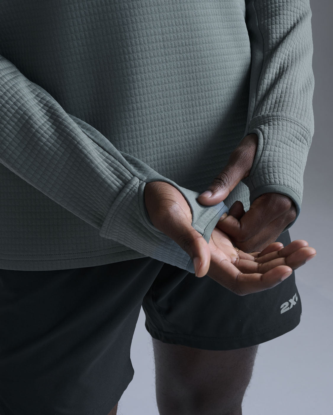 2xu-ignition-haptic-1-4-zip-mezza-zip-termica-verde image 4