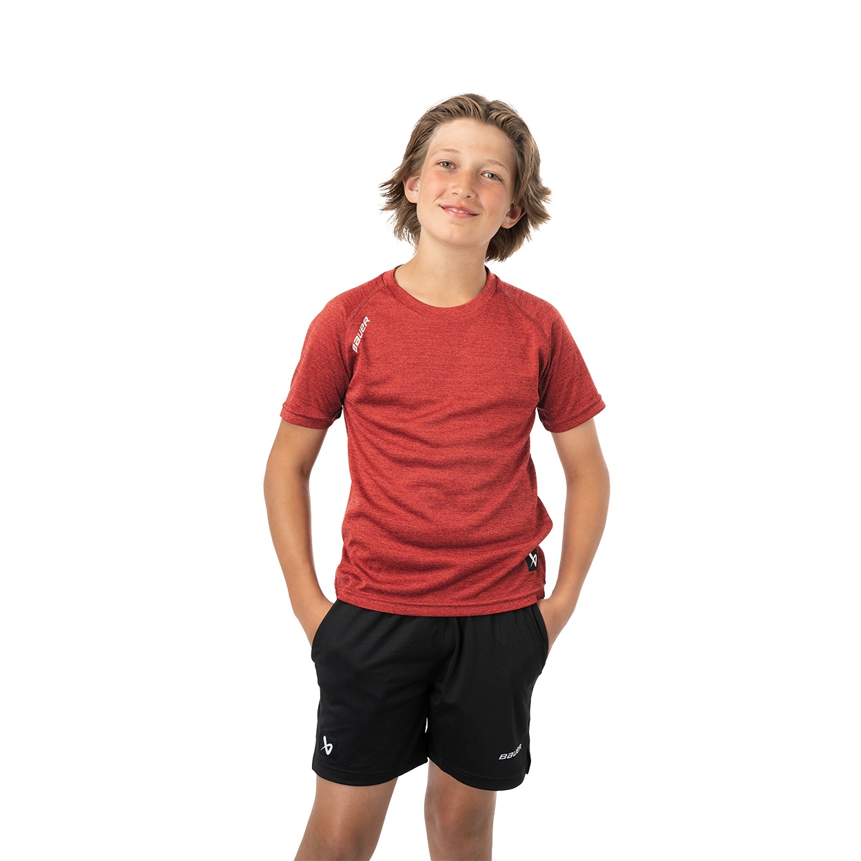 bauer-team-tech-tee-maglia-training-hockey-youth-manica-corta image 3