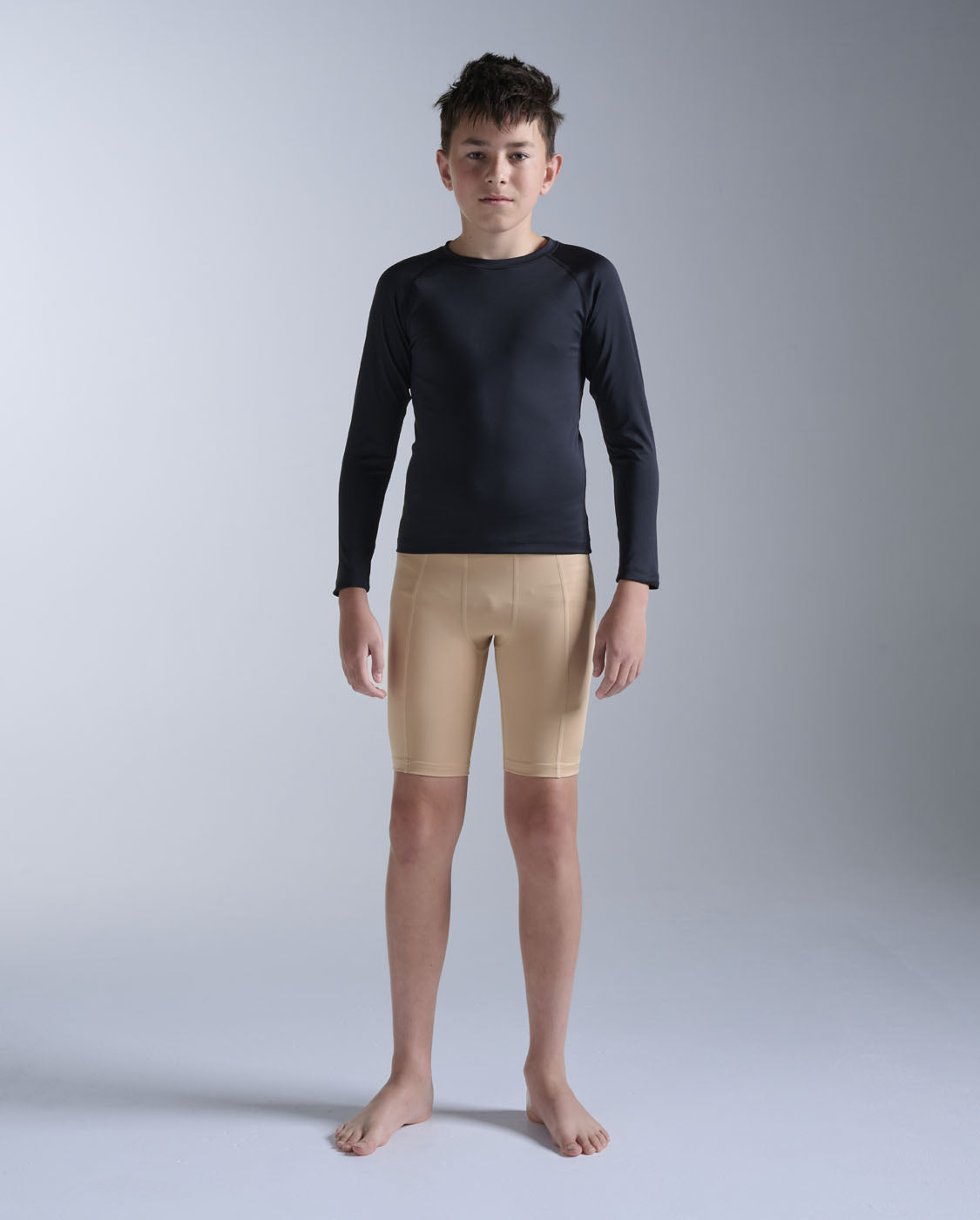 2xu-core-boys-compression-shorts-beige-bambino image 1