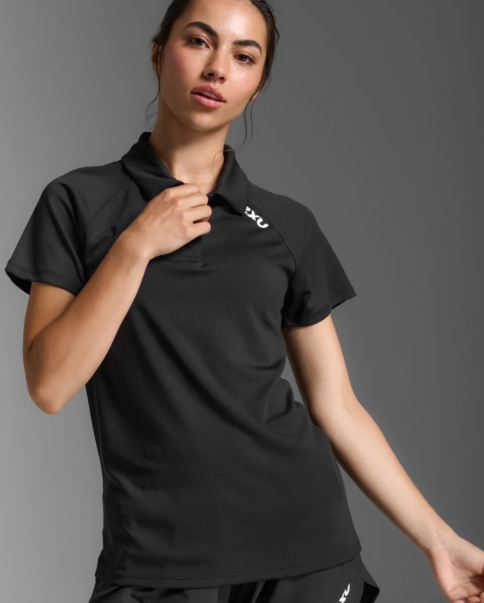 2xu-aspire-polo-donna-nera-polo-tecnica-traspirante image 1