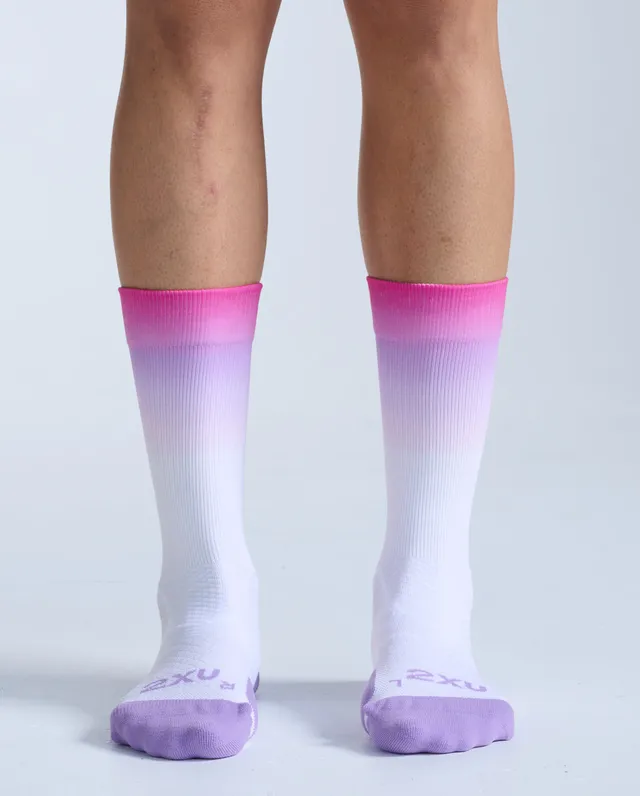 2xu-vectr-light-cushion-crew-socks-calze-running-bianche-rosa image 1