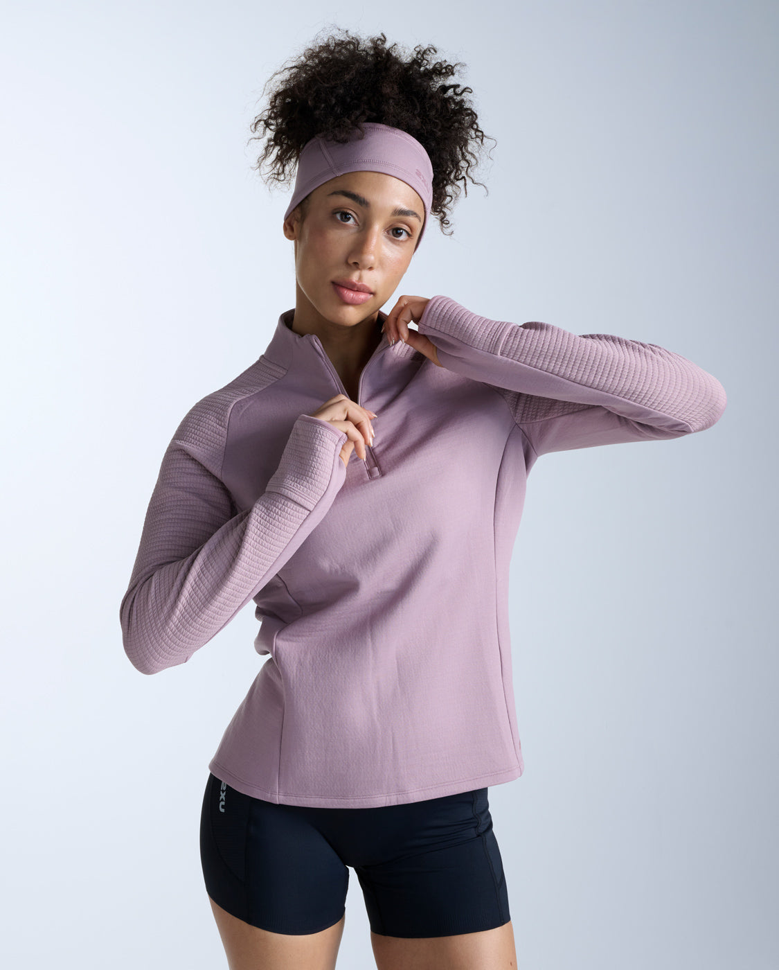 2xu-ignition-haptic-1-4-zip-donna-rosa-maglia-running-invernale-slim image 1