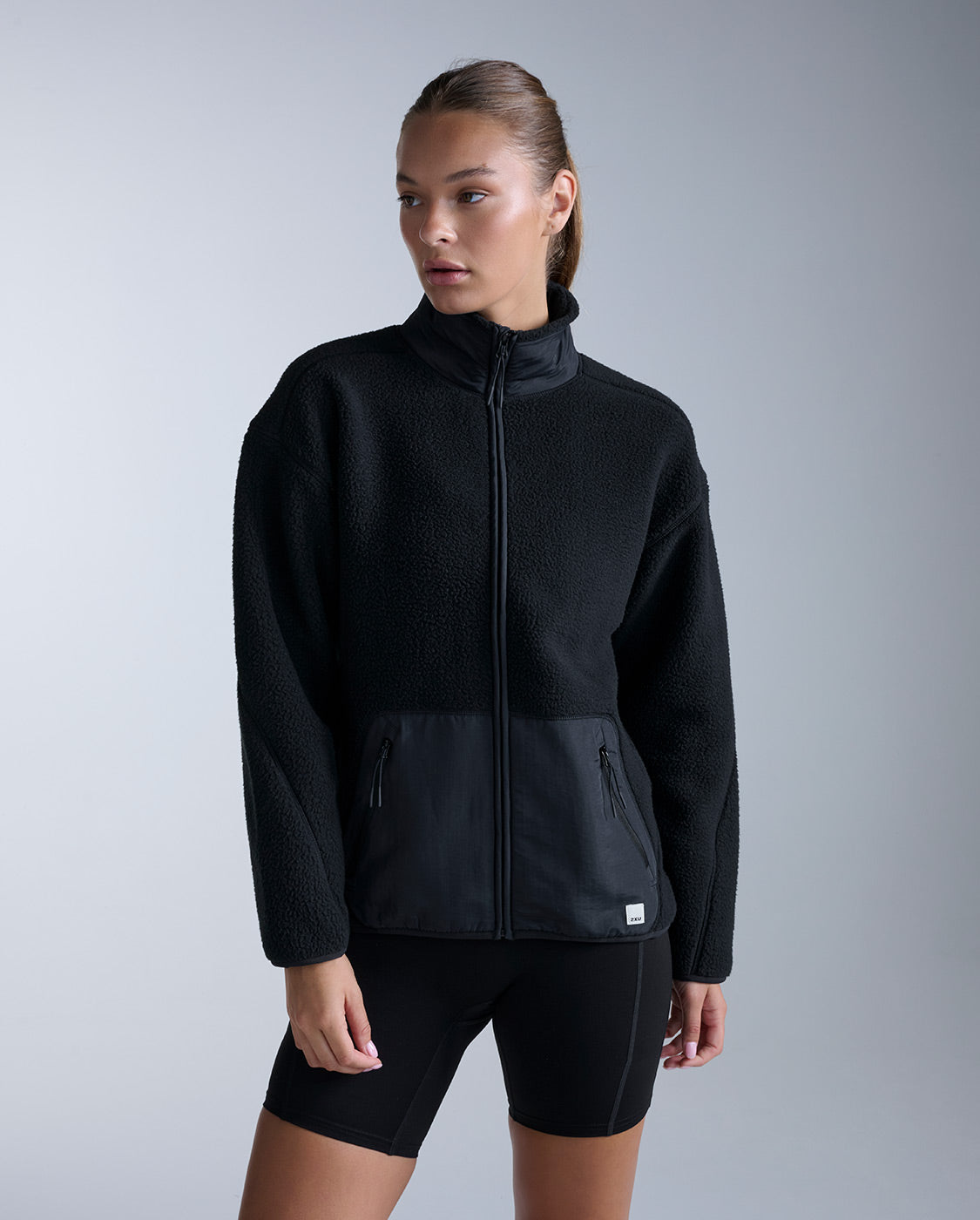 2xu-sherpa-zip-fleece-pile-full-zip-donna-nero image 1
