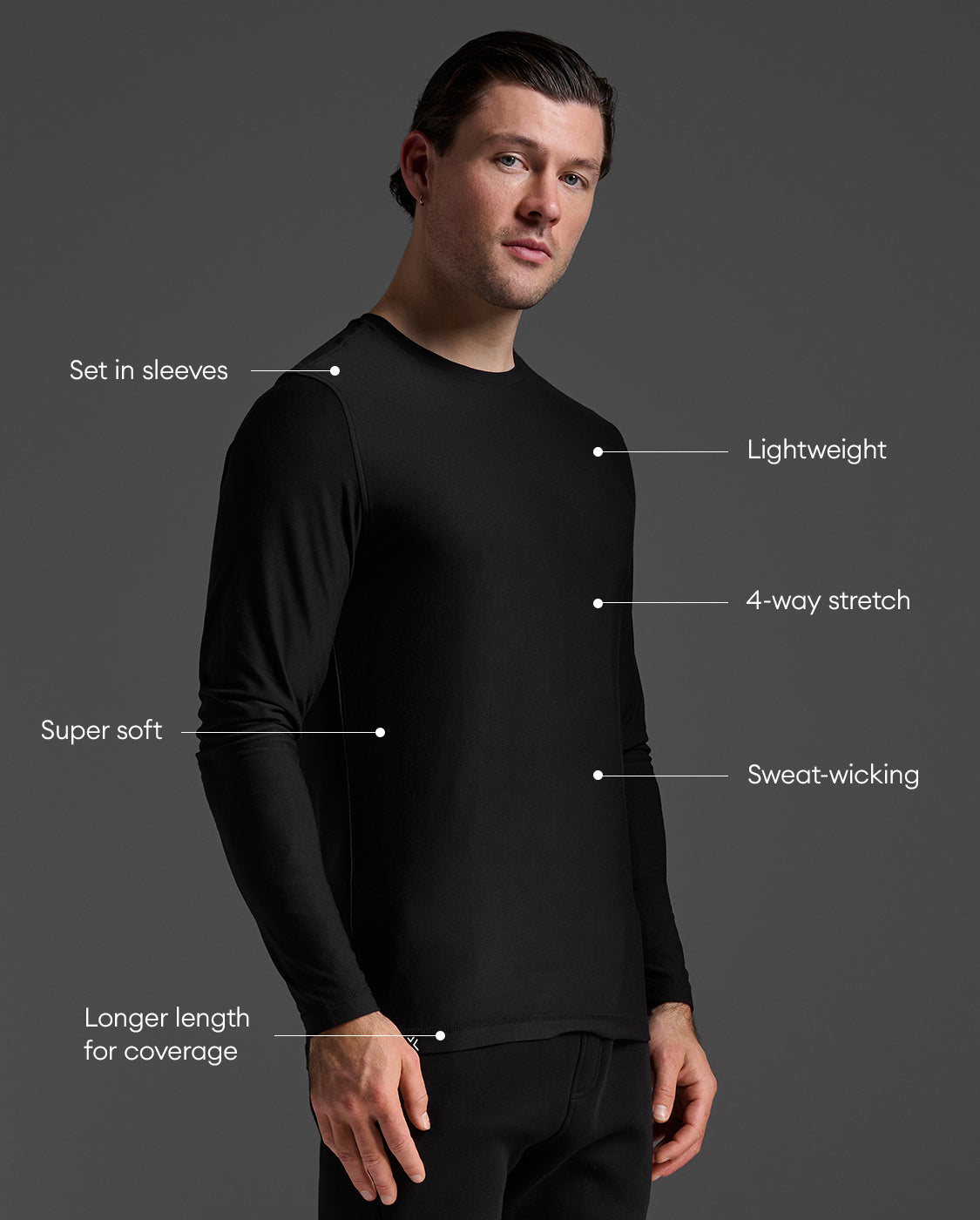 2xu-signature-long-sleeve-tee-uomo-maglia-maniche-lunghe-nera image 2