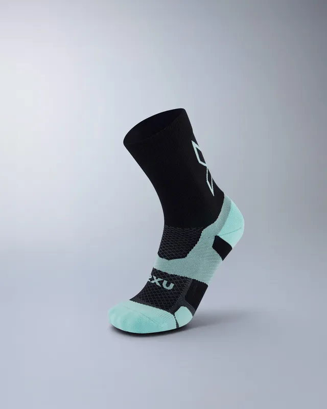 2xu-vectr-light-cushion-crew-socks-calze-running-nero-azzurro image 1