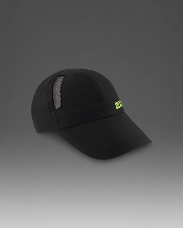 2xu-run-cap-cappellino-running-unisex-nero-giallo image 1