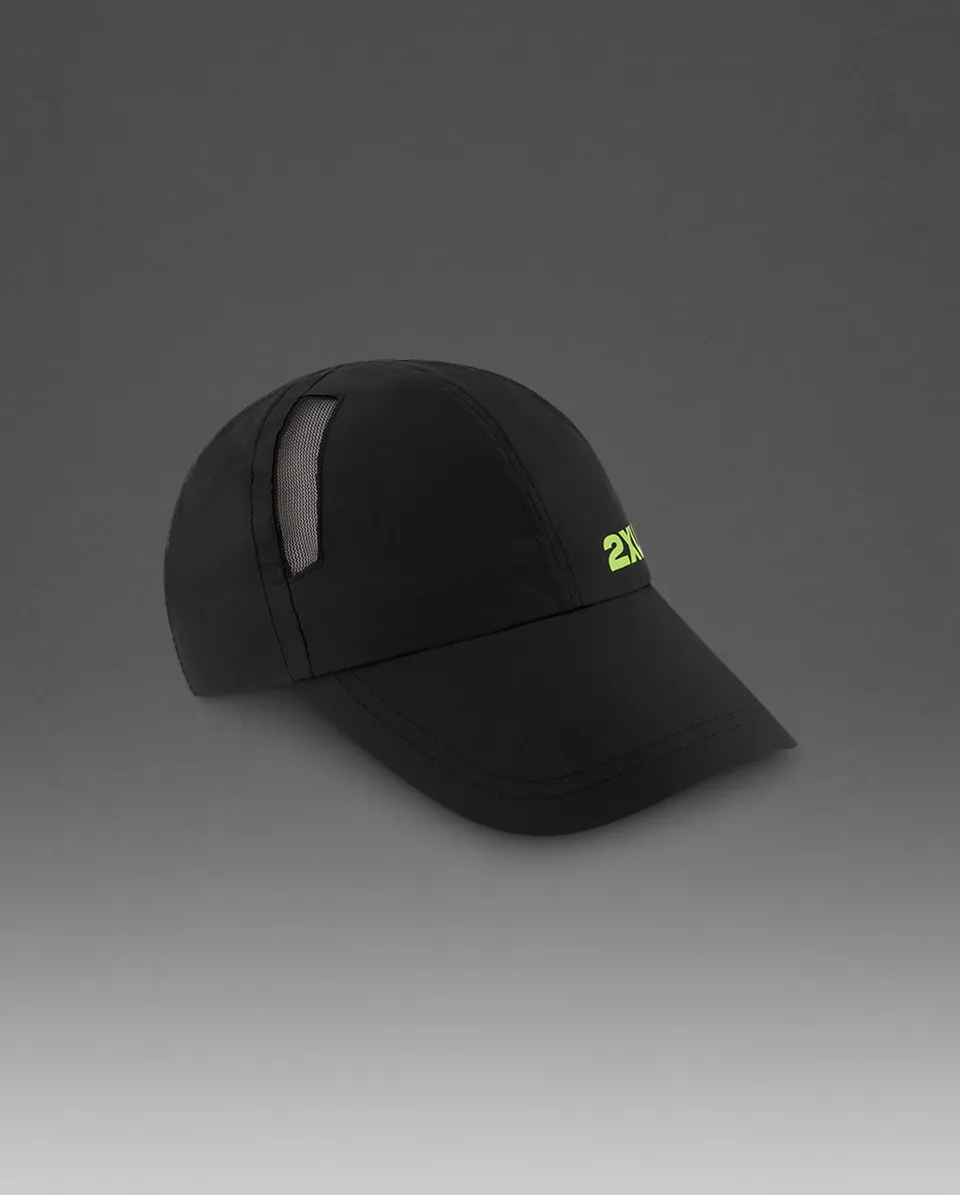 2xu-run-cap-cappellino-running-unisex-nero-giallo image 1