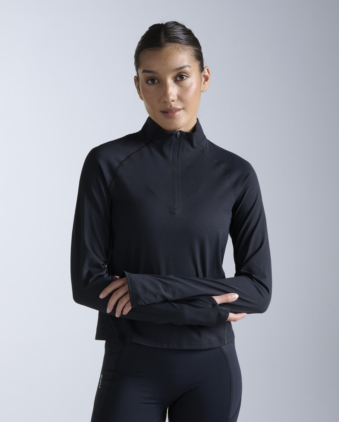 2xu-aero-trail-1-2-zip-donna-nero-mezza-zip-running image 1