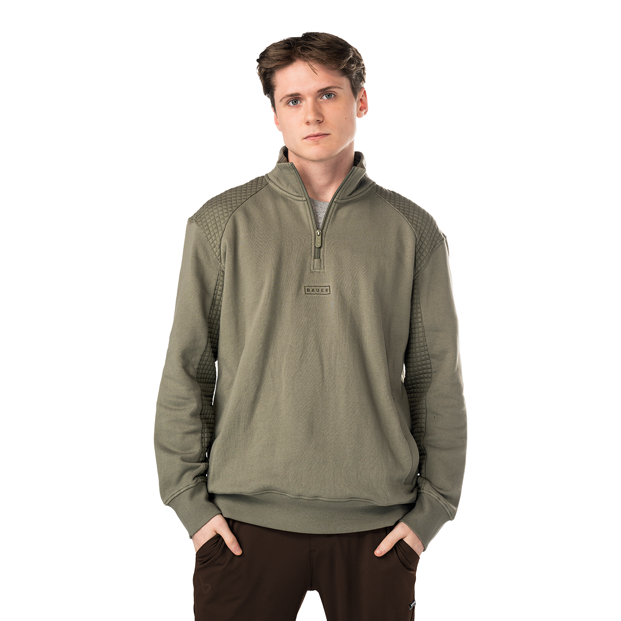 bauer-fireside-quilted-mezza-zip-senior-felpa-cotone image 1