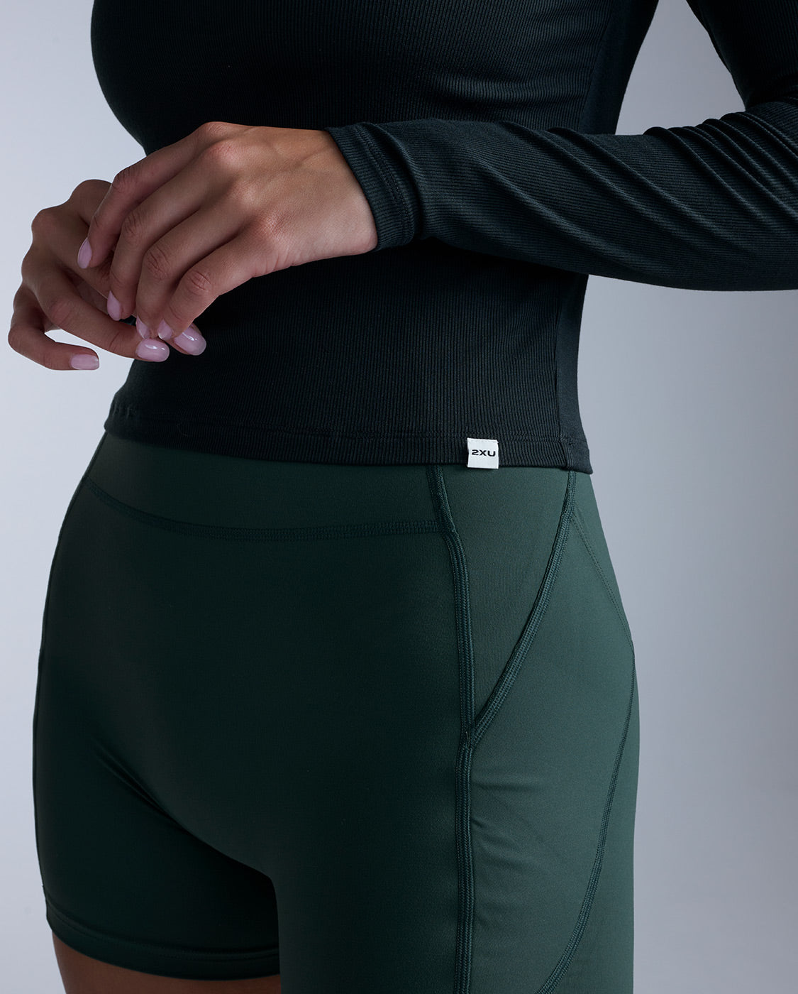 2xu-fluid-modal-ribbed-long-sleeve-donna-nero image 3