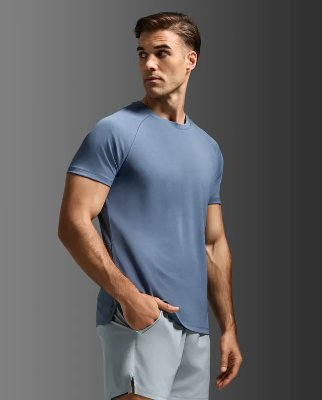 2xu-aero-tee-slim-uomo-maglia-running-blu-traspirante image 1