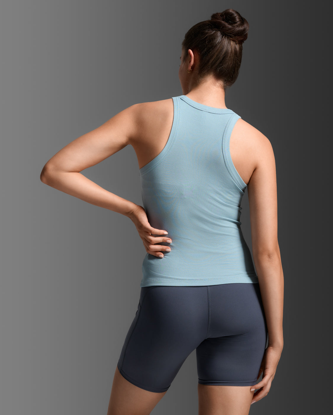 2xu-fluid-modal-ribbed-tank-canotta-training-blu-regular image 3