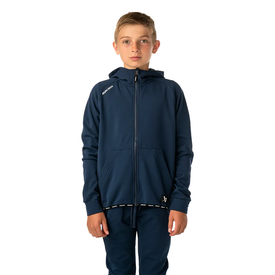bauer-team-fleece-zip-hoodie-youth-felpa-hockey-con-zip image 1