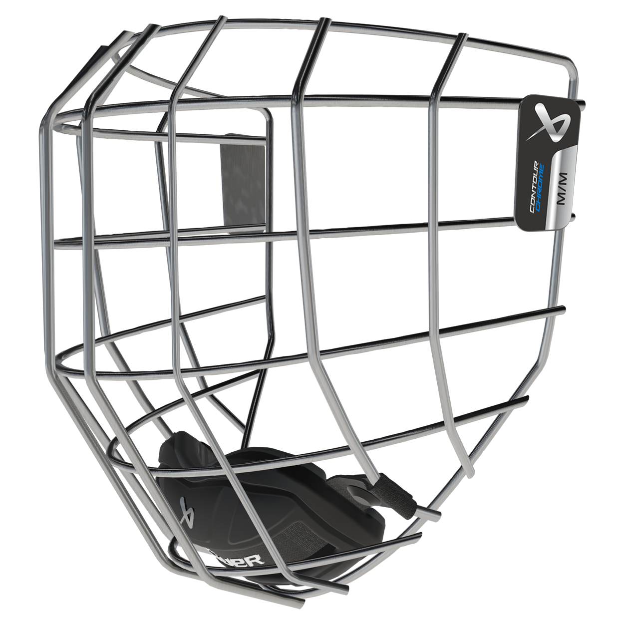 bauer-contour-chrome-gabbia-casco-hockey-acciaio image 2