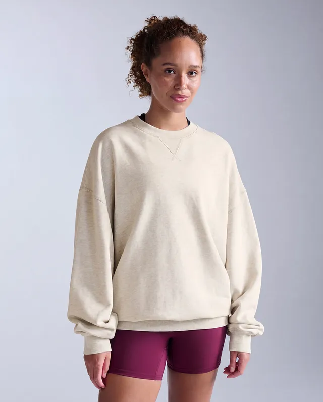 2xu-ez-felpa-girocollo-oversize-in-cotone-organico-uomo-beige image 1
