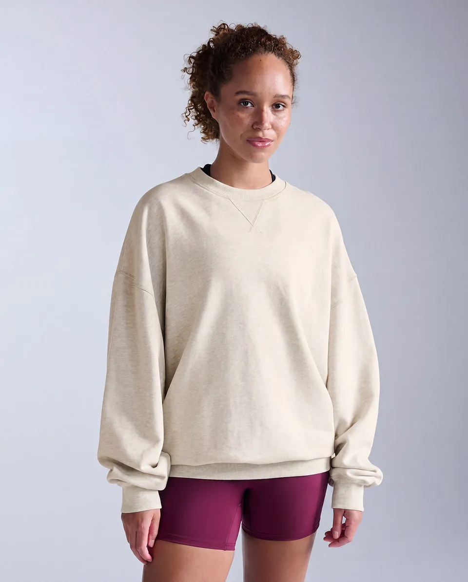 2xu-ez-felpa-girocollo-oversize-in-cotone-organico-uomo-beige image 1
