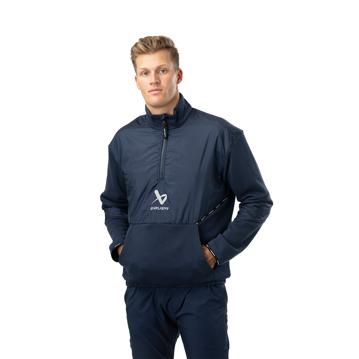 bauer-team-felpa-mezza-zip-senior-con-tasca-a-marsupio image 3