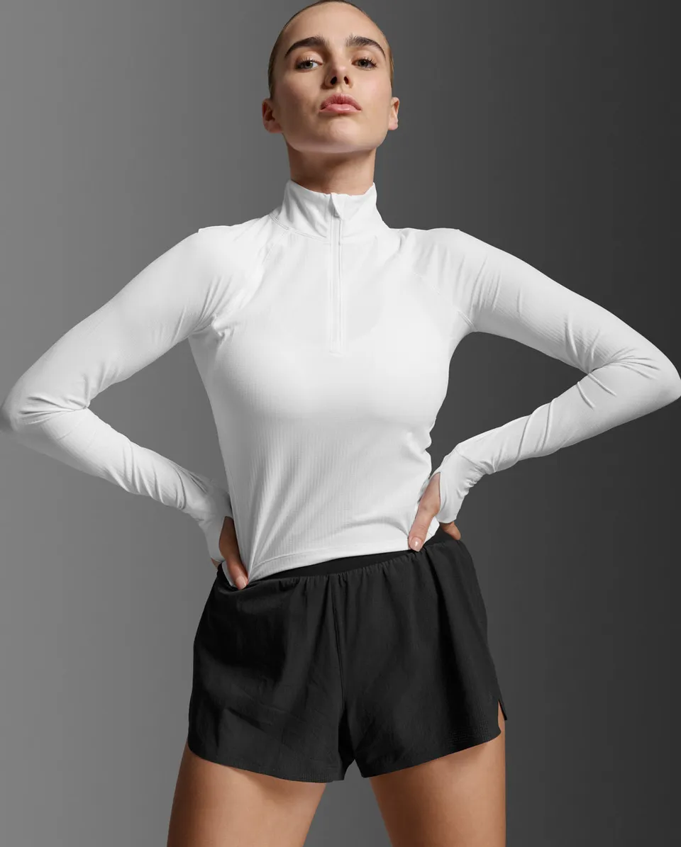2xu-aero-waffle-1-2-zip-mezza-zip-running-donna-bianca-slim image 1