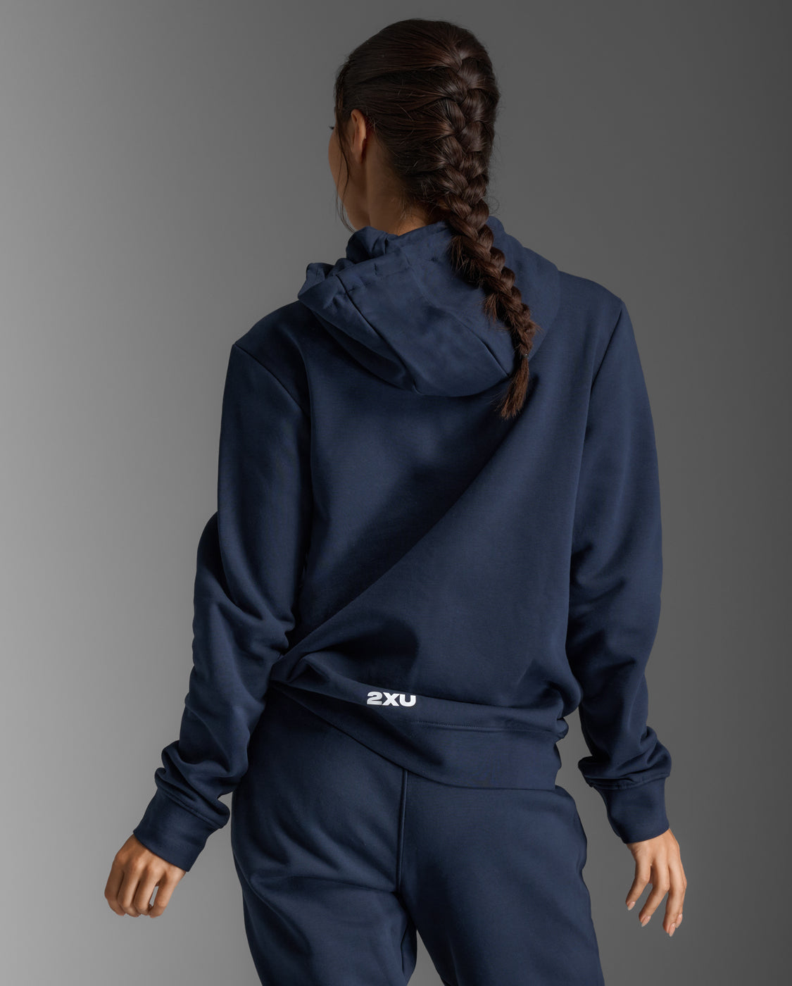 2xu-aspire-full-zip-hoodie-felpa-donna-blu-navy image 3