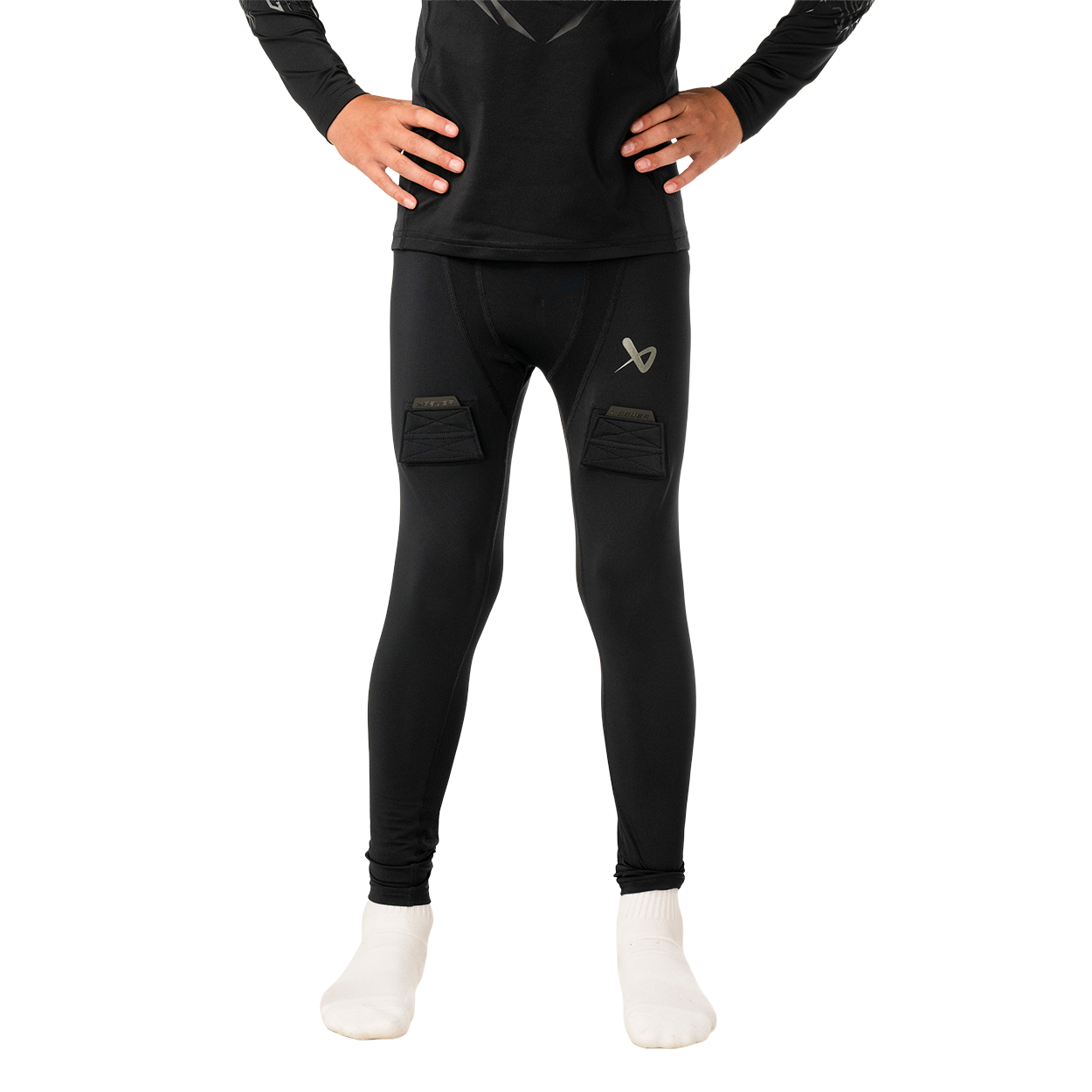 bauer-performance-baselayer-jock-pant-youth-pantalone-compressione-con-tasca-con image 1