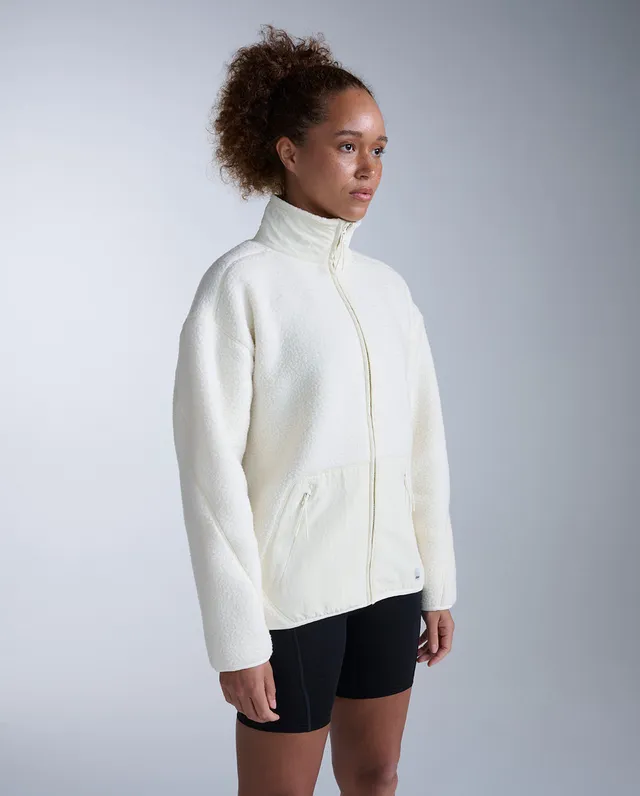 2xu-sherpa-zip-fleece-donna-giacca-pile-full-zip-bianca-oversize image 1