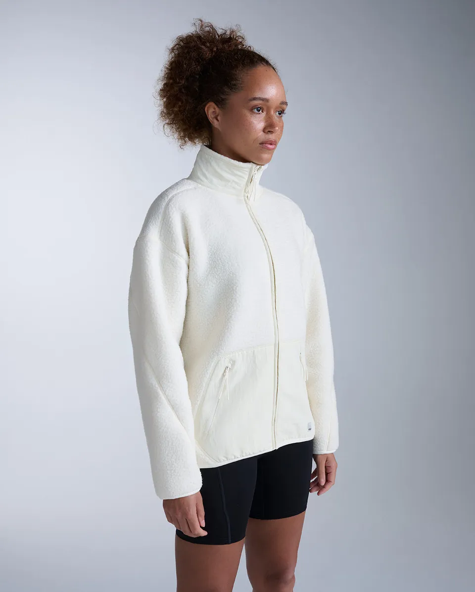 2xu-sherpa-zip-fleece-donna-giacca-pile-full-zip-bianca-oversize image 1