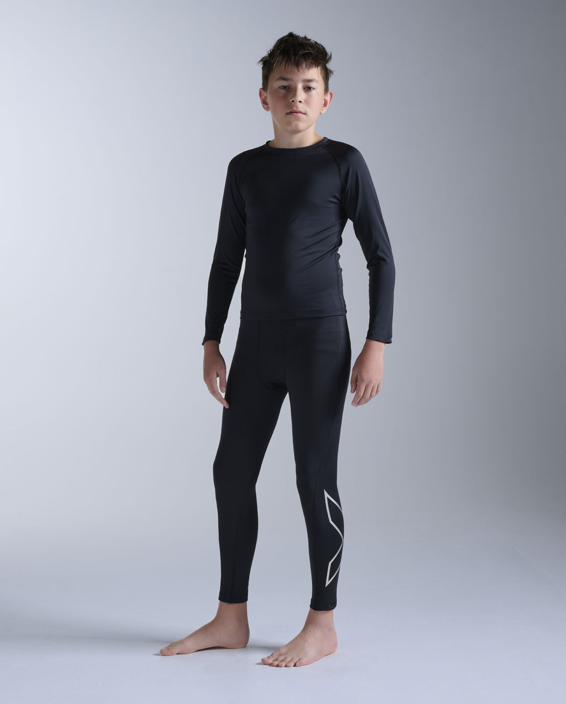 2xu-core-boys-compression-tights-leggings-compressivi-ragazzo-nero image 1