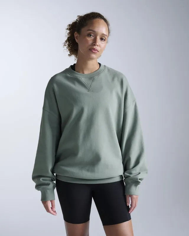 2xu-ez-oversized-organic-cotton-crew-verde-felpa-girocollo-unisex image 1