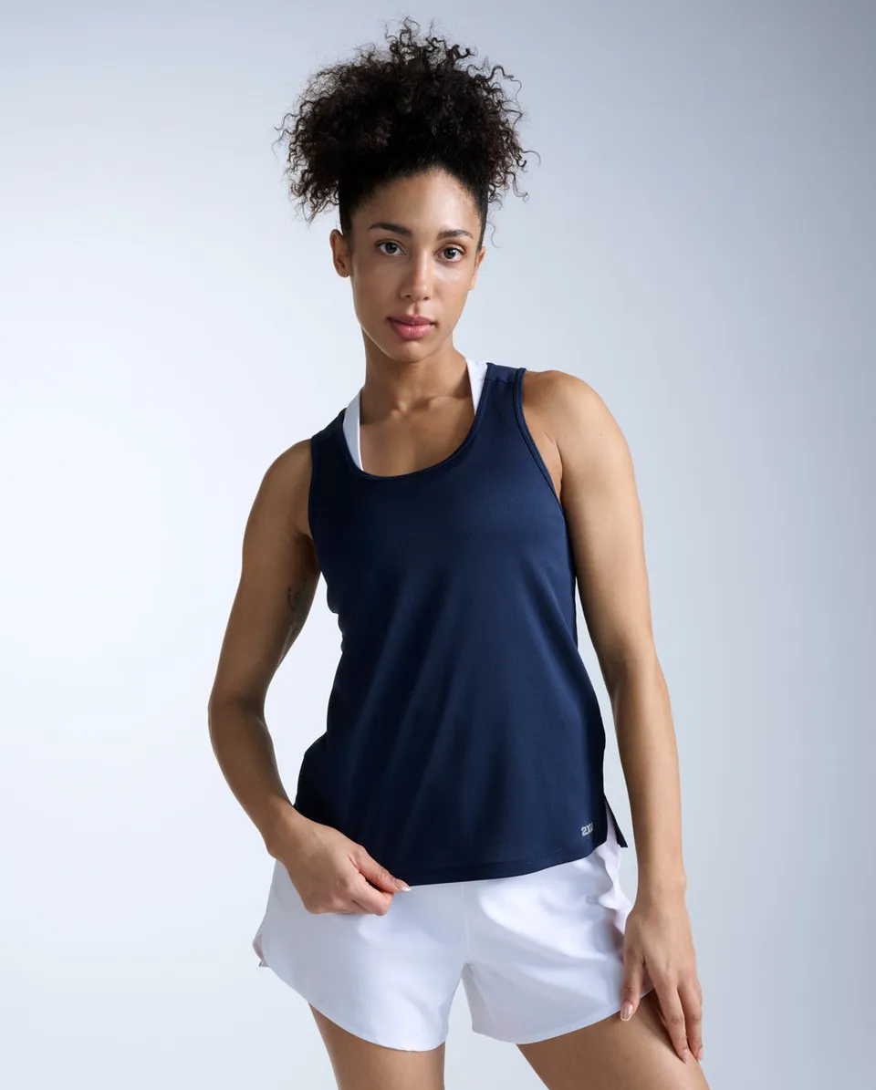 2xu-aero-singlet-donna-canotta-running-blu-slim image 1