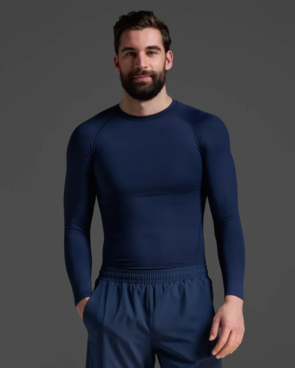 2xu-core-compression-long-sleeve-maglia-compressiva-manica-lunga-blu-navy image 1