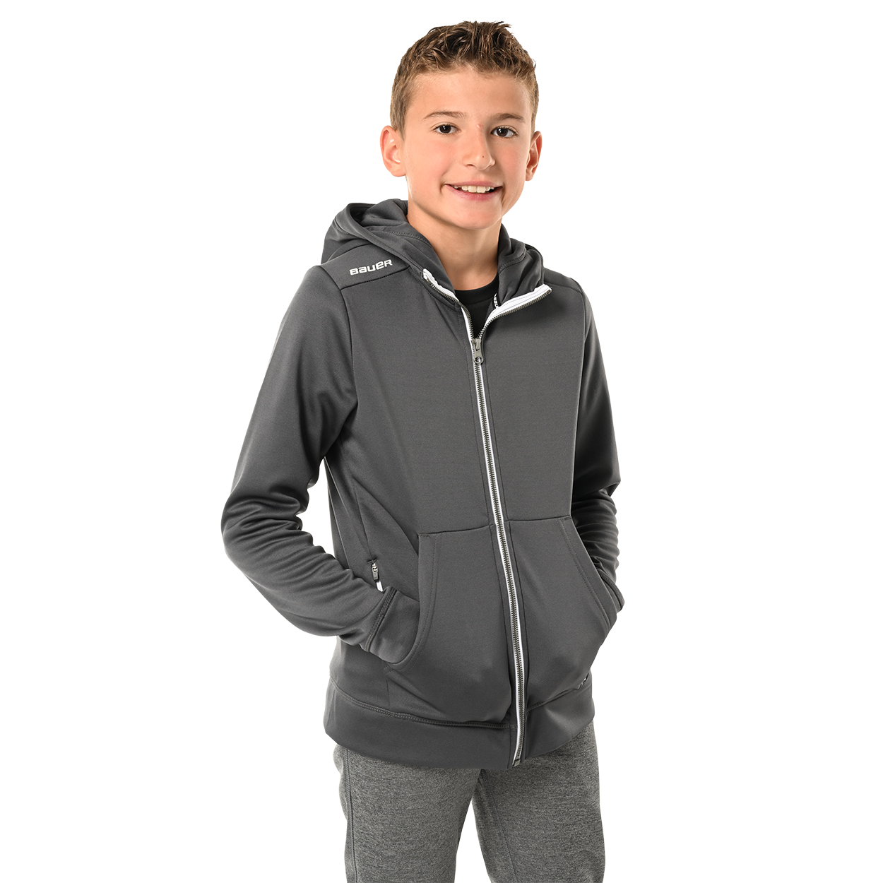 bauer-team-fleece-zip-hoodie-youth-felpa-con-zip-ragazzo image 3