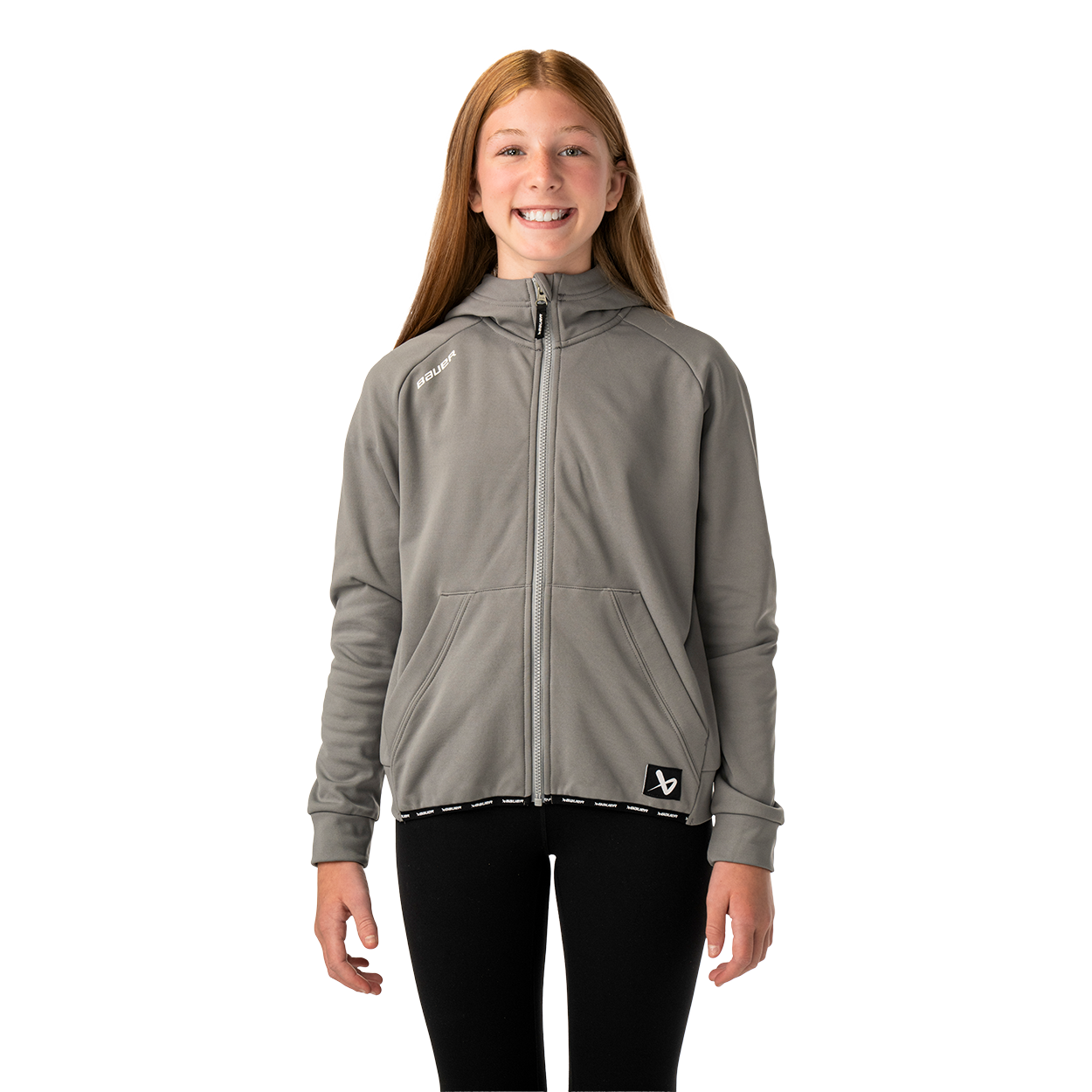 bauer-team-fleece-zip-hoodie-youth-felpa-hockey-con-zip image 7