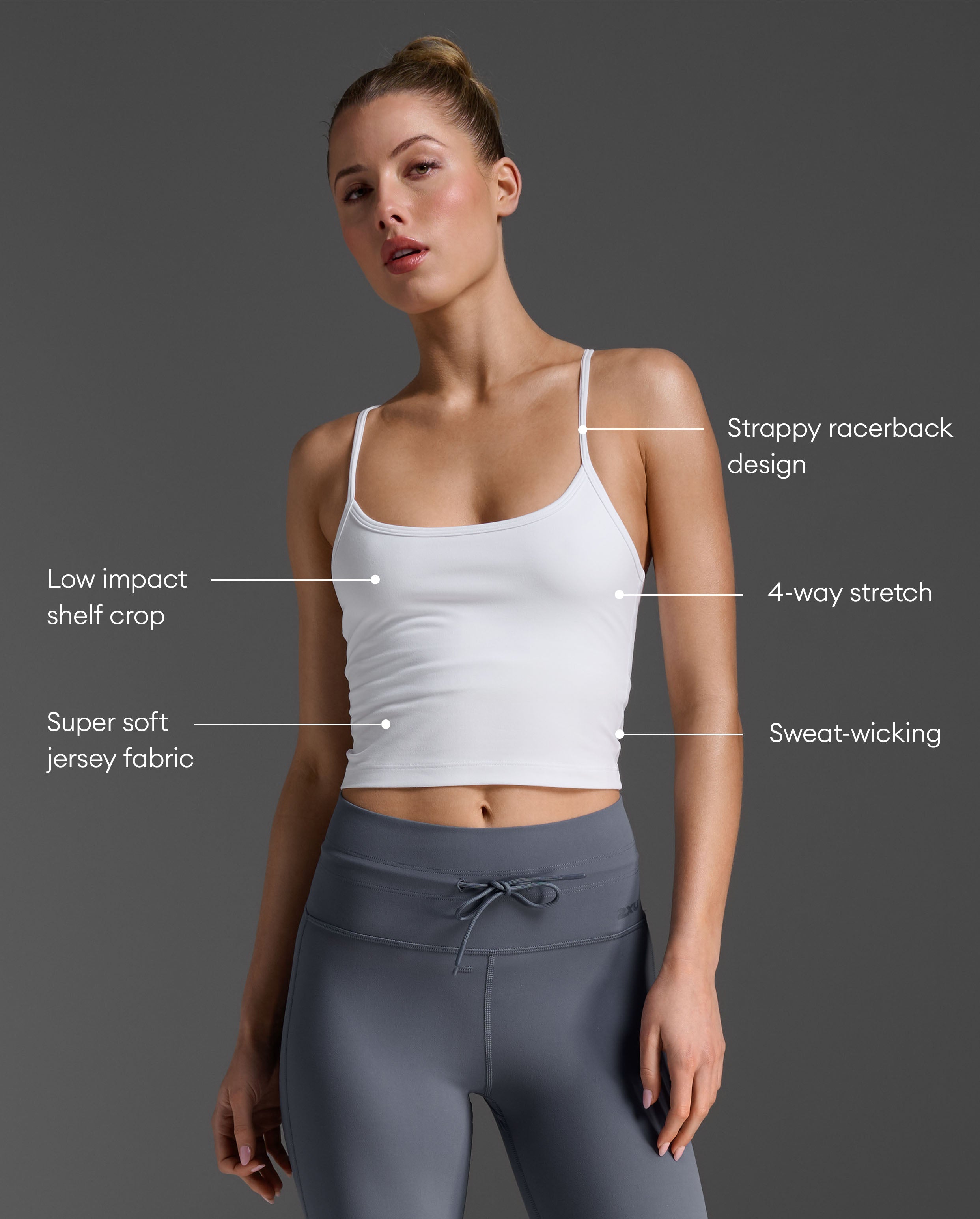 2xu-flex-crop-tank-top-sportivo-bianco image 2