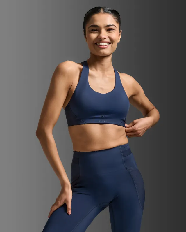 2xu-aero-mesh-medium-impact-bra-reggiseno-sportivo-blu-navy image 1