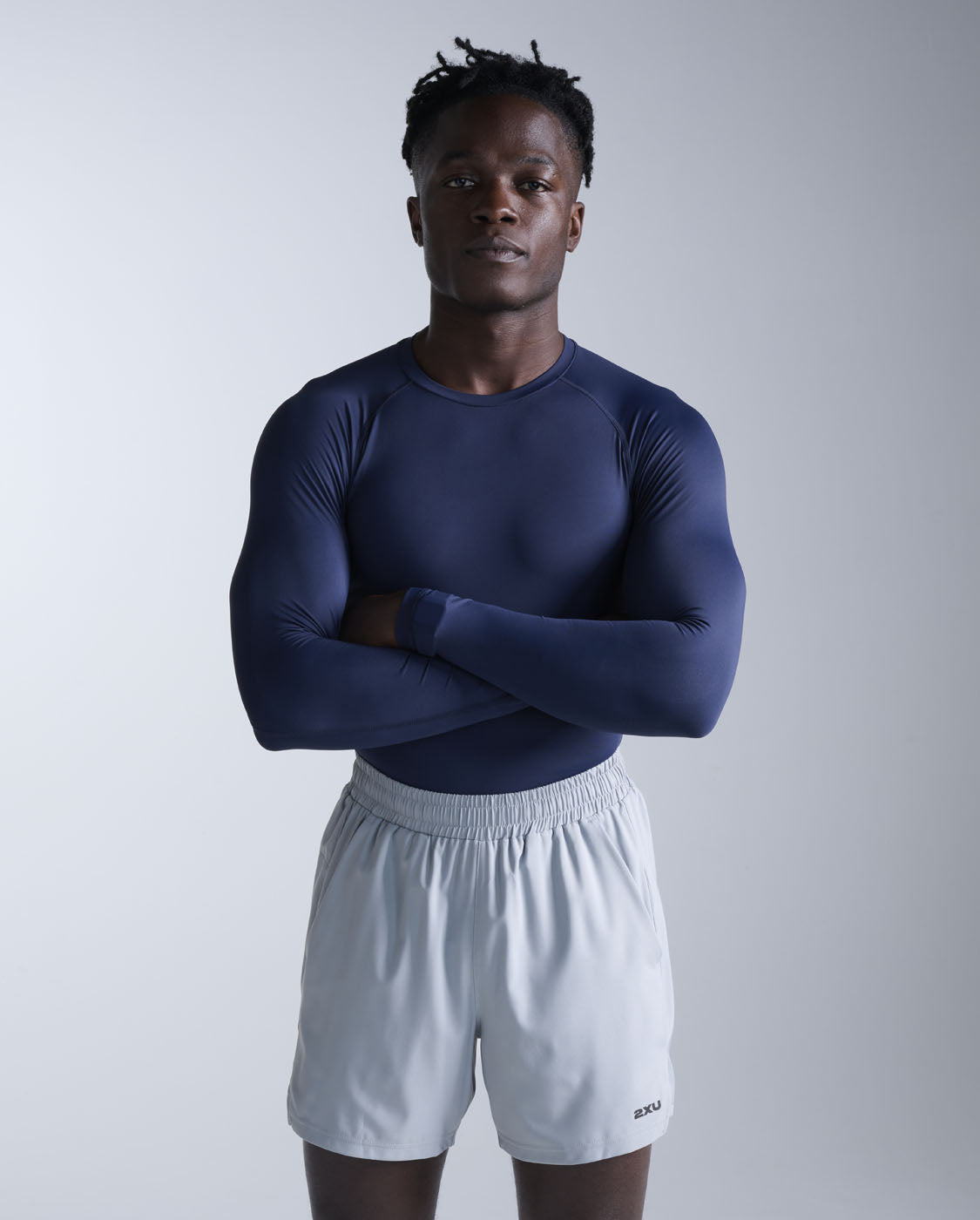 2xu-core-compression-maglia-manica-lunga-blu-pwx-mesh image 1