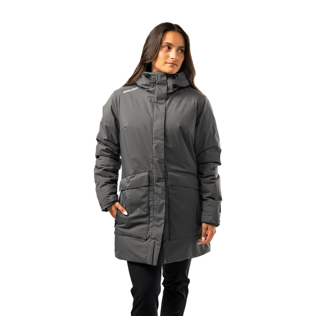 bauer-s25-team-travel-coat-cappotto-viaggio-donna-hockey-nero-nylon image 1