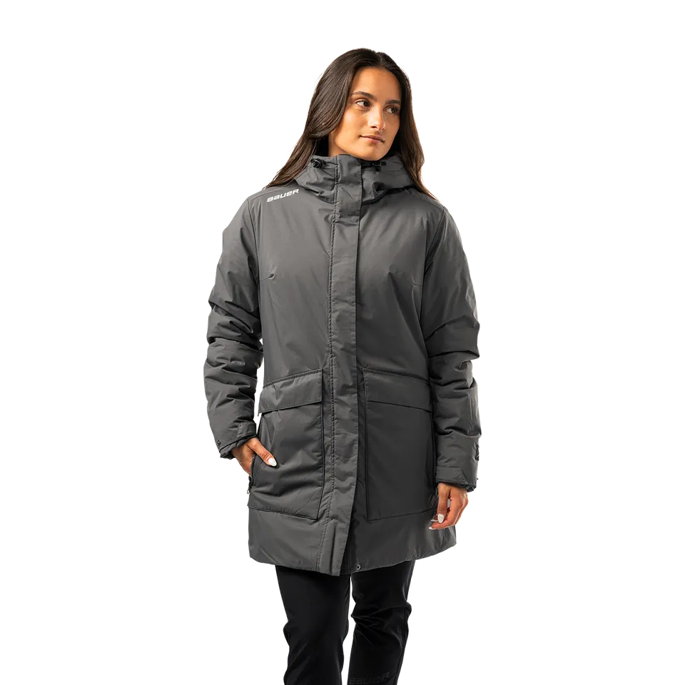 bauer-s25-team-travel-coat-cappotto-viaggio-donna-hockey-nero-nylon image 1
