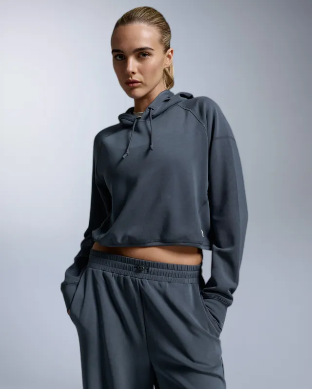 2xu-wonderluxe-sand-washed-cropped-hoodie-felpa-donna-corta-blu image 1