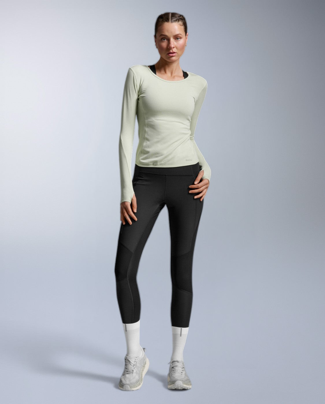 2xu-ignition-grid-base-layer-donna-verde-chiaro image 3