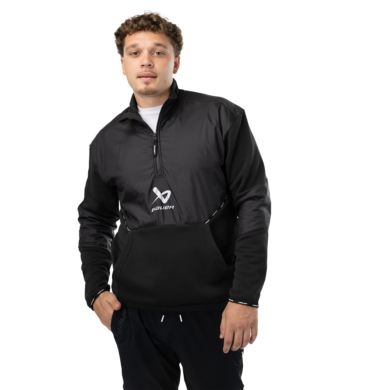 bauer-team-felpa-mezza-zip-senior-con-tasca-a-marsupio image 2