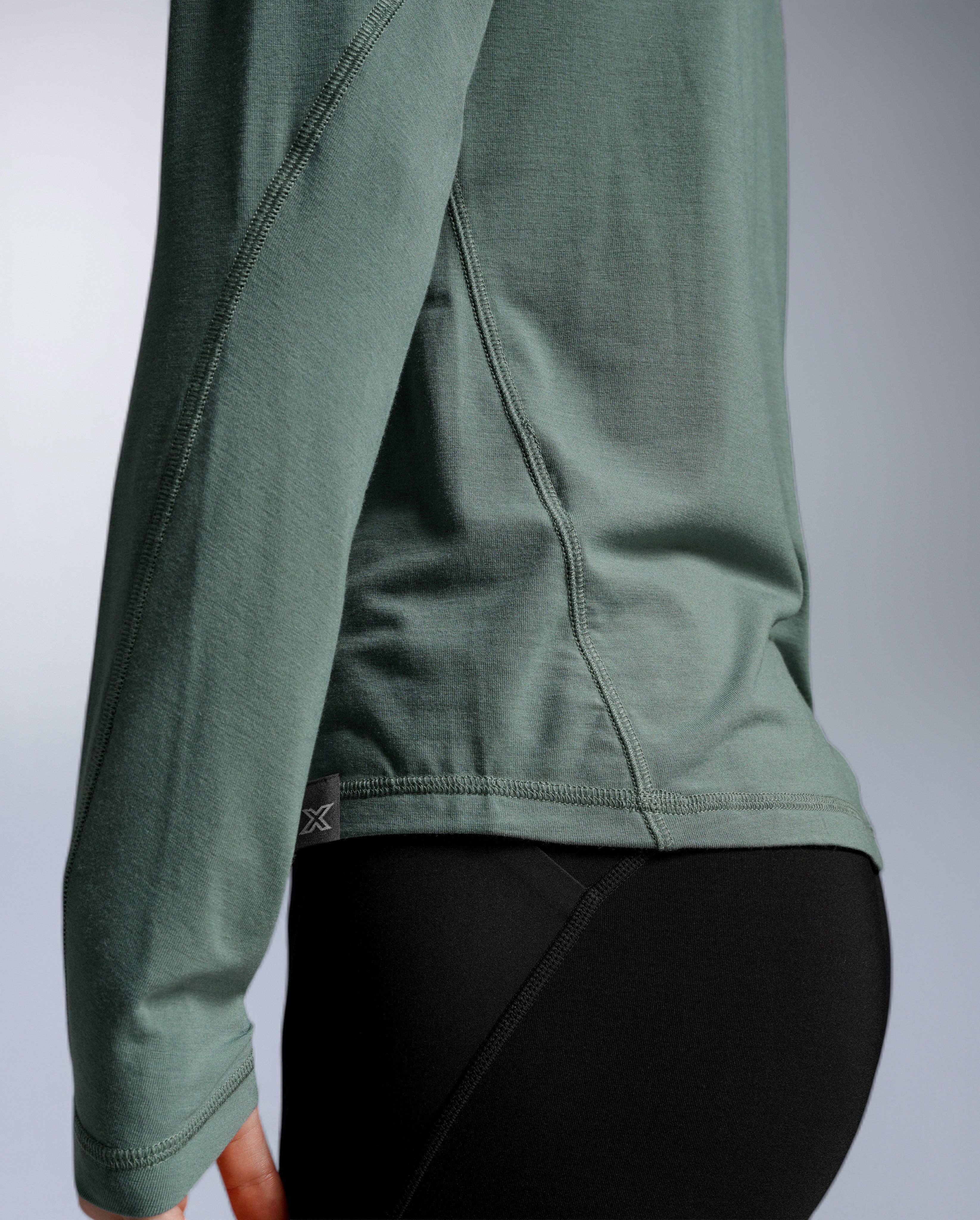 2xu-ignition-wool-maglia-manica-lunga-donna-verde image 6